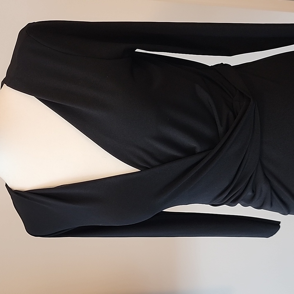 Velvet By Graham & Spencer Elegant Black Wrap Top Size S